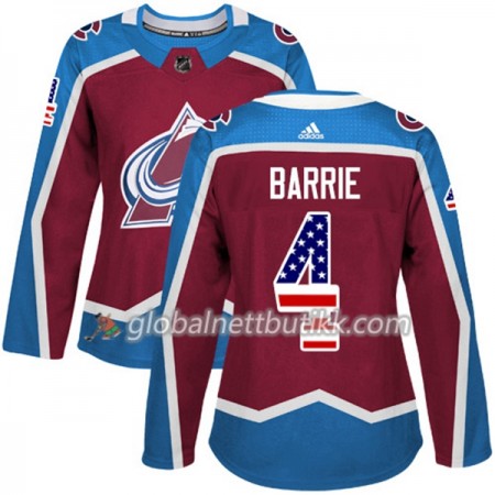 Colorado Avalanche Hockeydrakt Tyson Barrie 4 2017-2018 USA Flag Fashion Rød Adidas Authentic - Dame